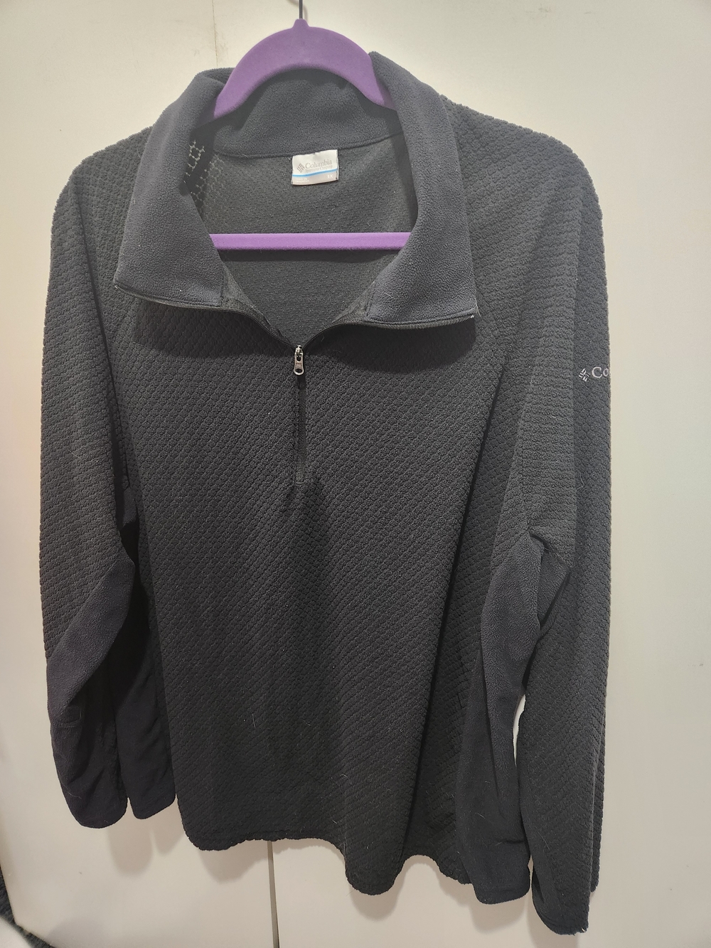 Columbia Black Textured Quarter-Zip Fleece